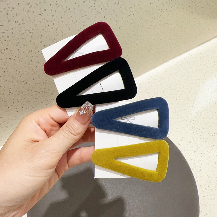 洋气丝绒发夹彩色刘海夹侧边发卡