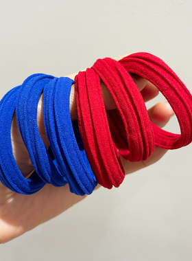 新年红色皮筋女扎头发无痕头绳女高弹力韩网红气质马尾发绳发圈