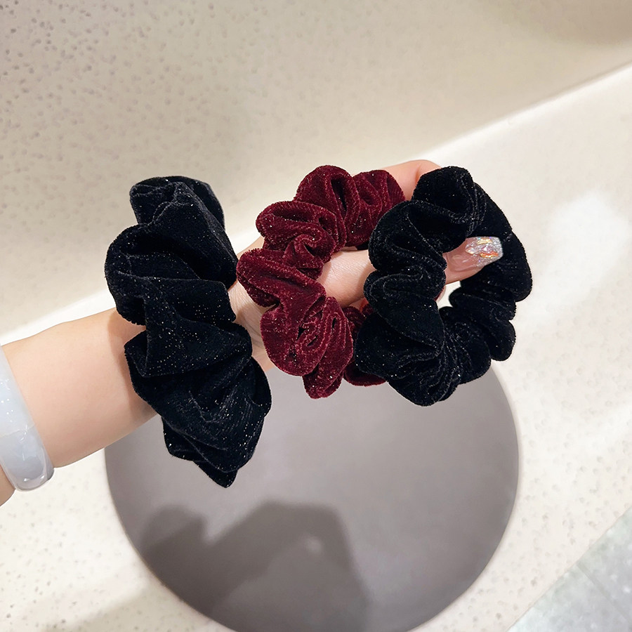 韩系气质细闪酒红丝绒大肠圈小号发圈扎低马尾头绳发绳皮筋不伤发,饰品/流行首饰/时尚饰品新,发饰,淘宝优惠券,粉丝福利购,淘宝优惠卷