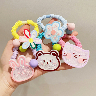 甜美可爱兔子头绳卡通流沙发圈女童学生扎马尾发绳皮套丸子头弹力