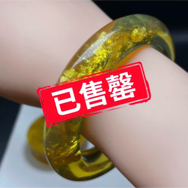 【李氏珠宝】精品特色59圈14.6宽天然花珀手镯唯美意境