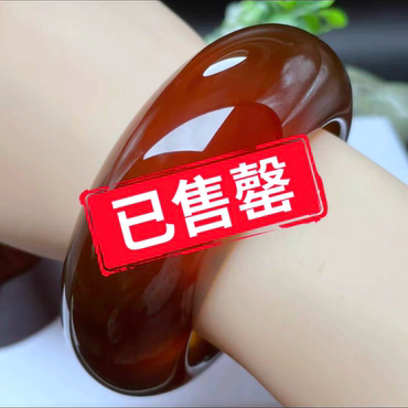 【李氏珠宝】馆藏级59圈27宽血红蜜手镯无瑕疵天然缅甸琥珀