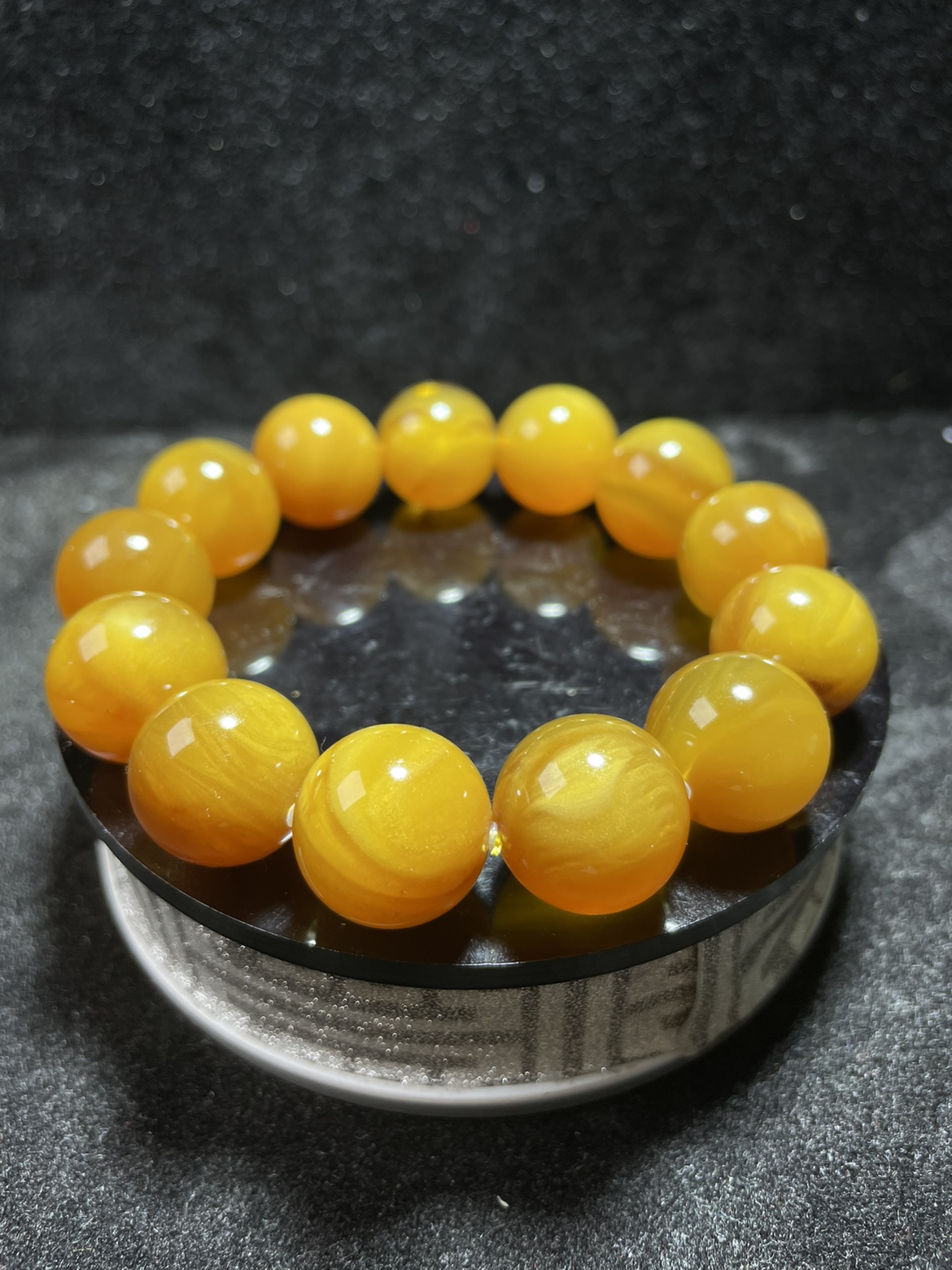 【李氏缅珀-云南总店】收藏级鸡油黄蜜蜡手串天然缅甸琥珀蜜蜡