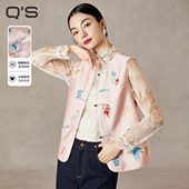 秸熙20255春秋复古轻国风锦鲤绣花马甲无袖 商场同款 叠穿外套