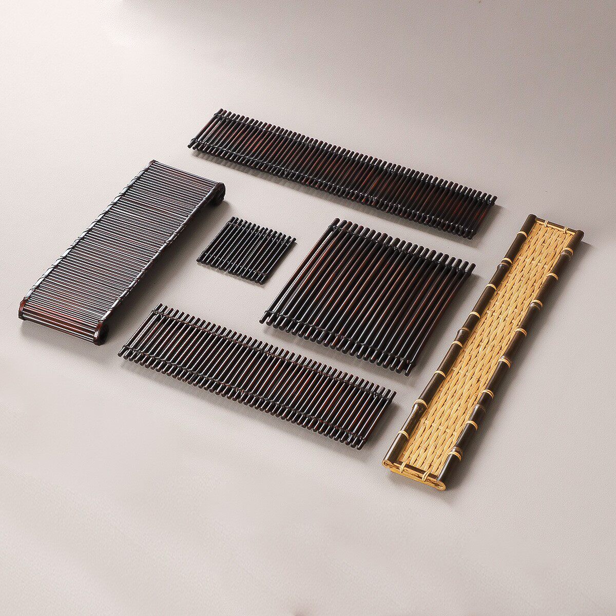 手工日式竹排仿古做旧茶席茶杯垫壶垫竹茶垫功夫茶具托盘料理套件