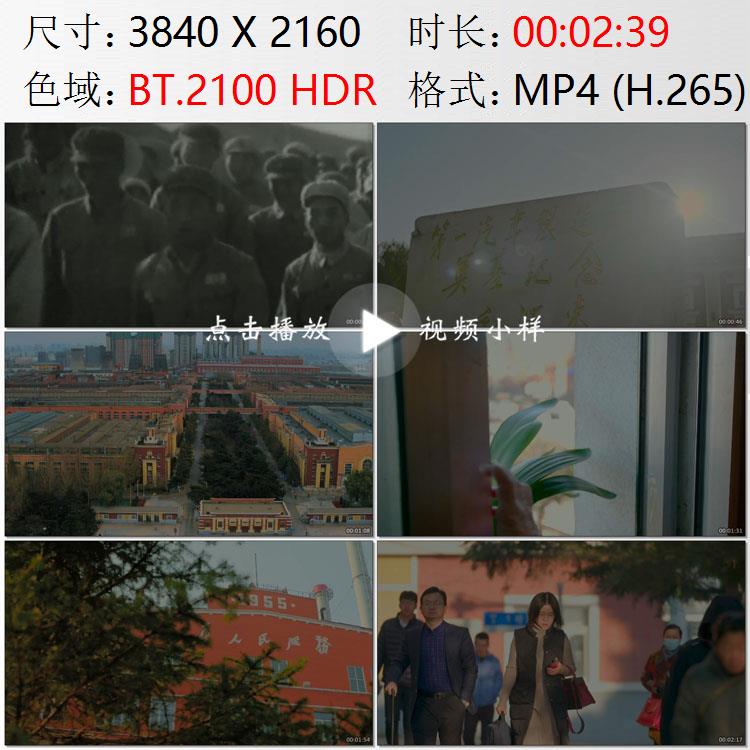 长春汽车制造厂汽车城小楼车间工人穿厂服街道行人实拍视频素材