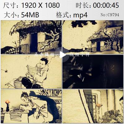 凿壁借光孙康映雪头悬梁锥刺股勤学苦读古代励志故事实拍视频素材