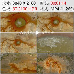 航拍青海柴达木盆地茫崖市艾肯泉恶魔之眼涌泉高清实拍视频素材