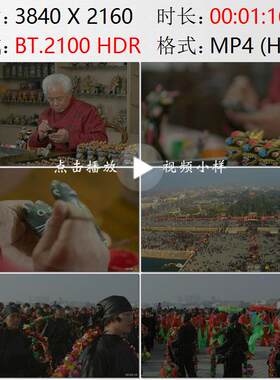 河南周口淮阳古城太昊陵伏羲人祖庙会泥泥狗担经挑实拍视频素材