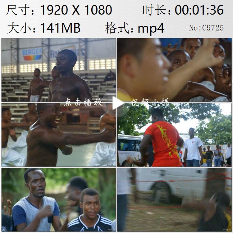 中国武术教练到非洲坦桑尼亚教授功夫竞技切磋过招儿实拍视频素材