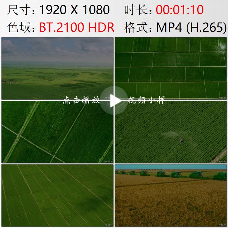 航拍黑龙江三江平原北大荒北大仓农场农田黑土地秋收实拍视频素材