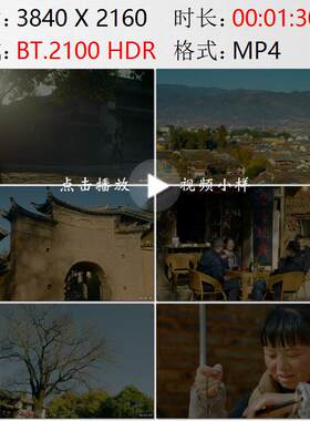 云南沙溪寺登街寺庙古建筑骑牵马茶马古道集市百姓生活视频素材