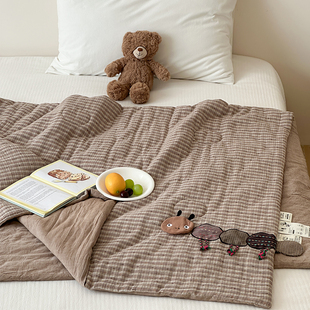 透气亲肤可水洗抑菌防螨儿童款 夏季 全棉A类双层纱夏被空调被薄款