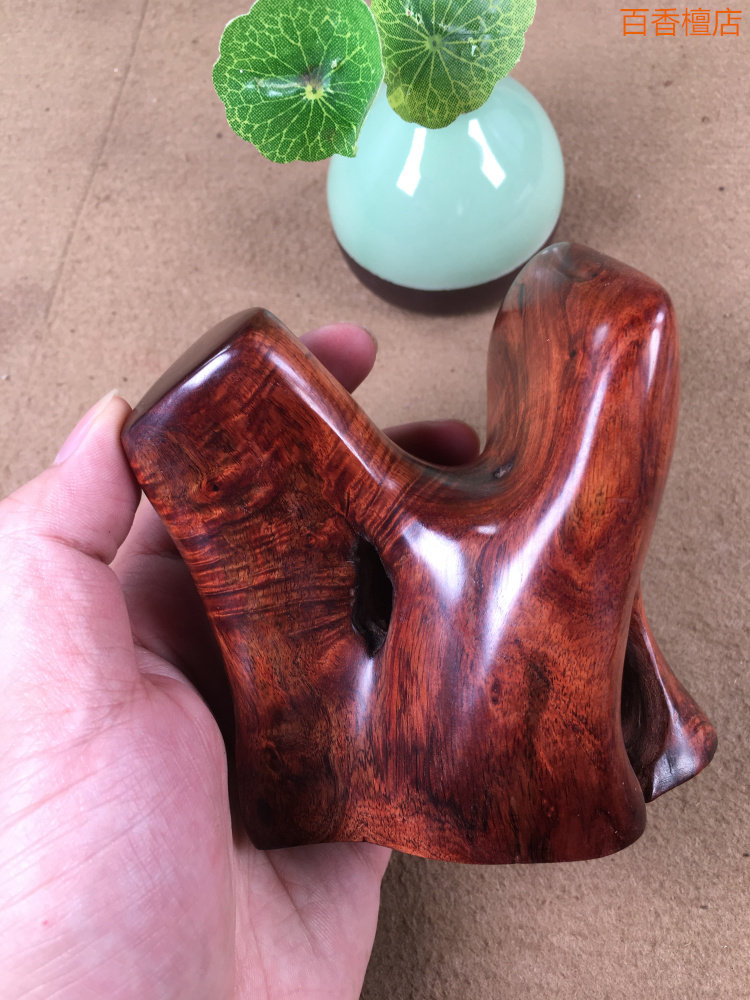 越南紫檀柳随型根雕摆件老料水波纹精雕文玩红木家居办公室工艺品