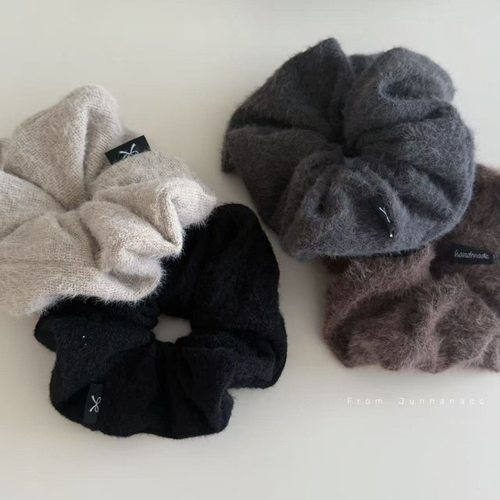 秋冬毛呢纯色简约大肠发圈