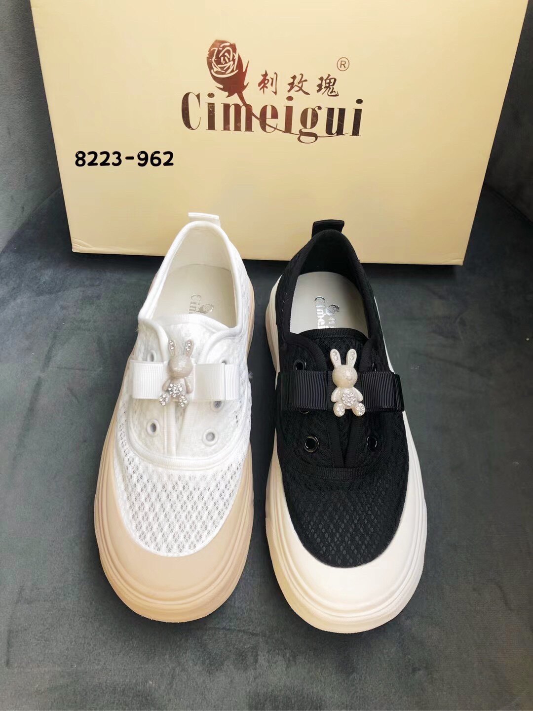 刺玫瑰正品女鞋2023夏季透气网纱平跟时尚运动休闲鞋8223-962