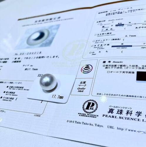 天然海水珍珠维纳斯裸珠17.7mm维纳斯澳白裸珠