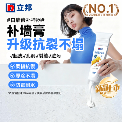 立邦抗裂补墙膏防水防潮防霉墙面修补膏白色墙壁反碱修复腻子膏
