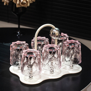 复古玻璃水具套装耐高温玻璃杯高颜值家用待客泡茶杯待客水杯杯具