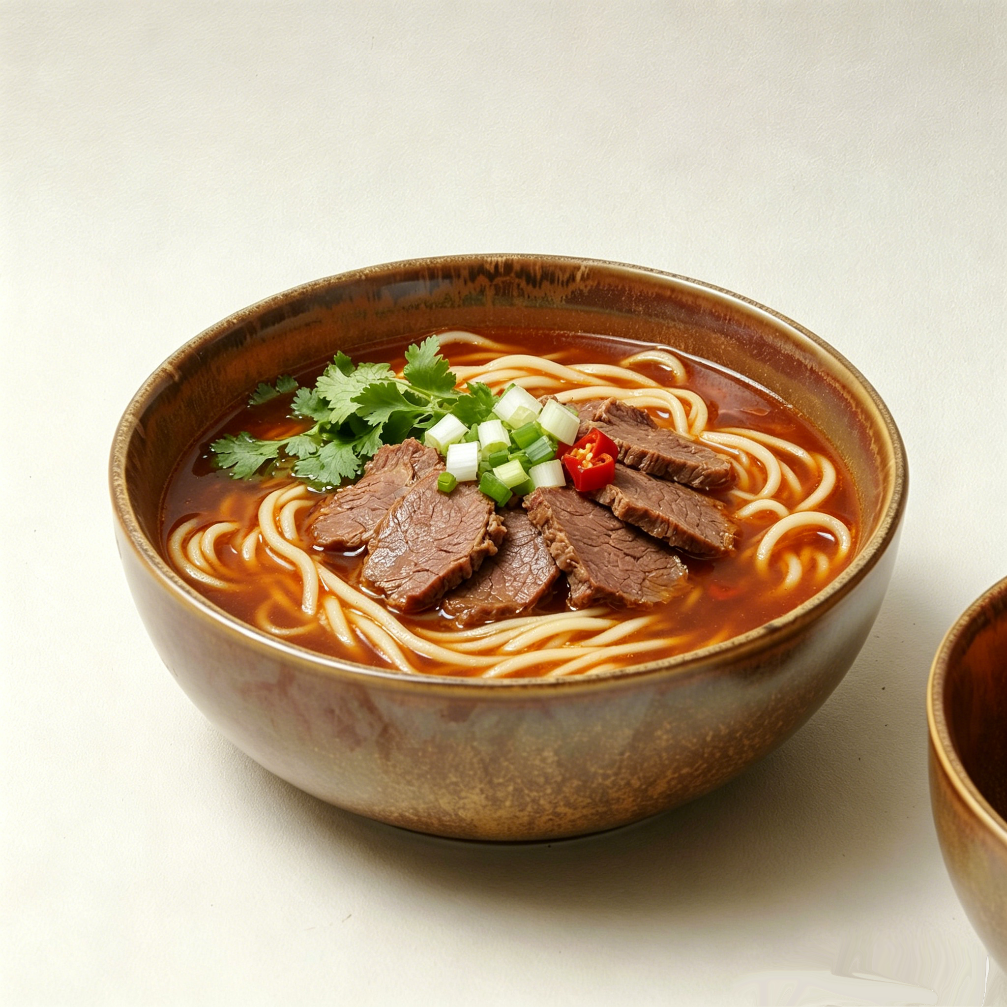 玖田烧日式陶瓷琥珀色牛肉汤碗