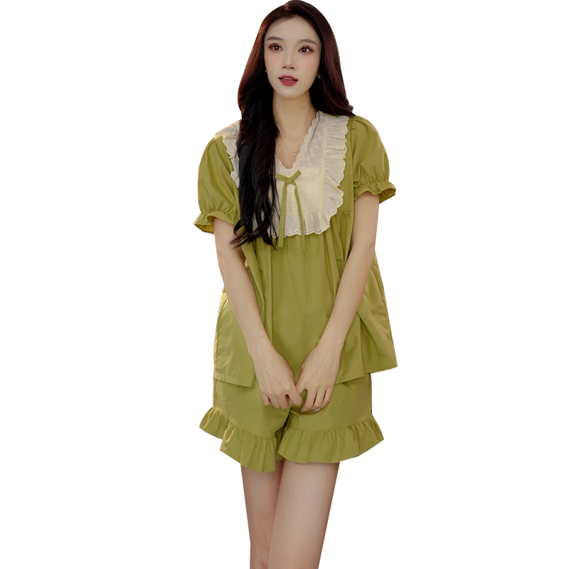 bananagirl短袖长裤三件套睡衣女