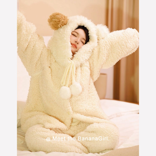 Bananagirl情侣秋冬加厚珊瑚绒