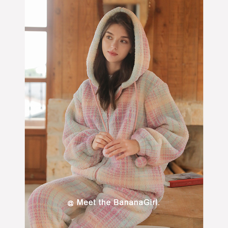 Bananagirl冬季新款加厚保暖睡衣