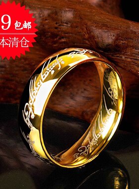 日韩风钛钢男士情侣戒指