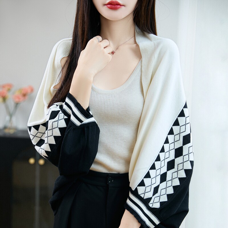 纯棉披肩夏季空调房护颈椎护肩膀护肩周保暖防寒罩衫搭肩斗篷外套