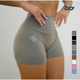 运动短裤 LICV裸感双小标三分短裤 中高腰弹力健身修身 瑜伽短裤 女款