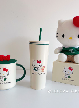 韩国星巴克Hellokitty联名合作款不锈钢吸管保温杯陶瓷马克杯玩偶