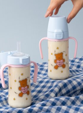 韩国moyuum春日限定新品小熊小雏菊婴幼儿吸管杯奶瓶防胀气 PPSU