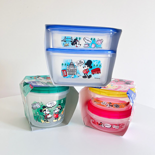 LLM 日本本土Ziploc迪士尼限定米奇保鲜盒密封盒密封袋水果辅食盒