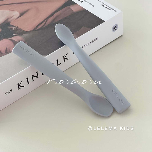 LLM 韩国ROCOU新品铂金硅胶新生婴儿辅食勺宝宝米糊专用硅胶软勺