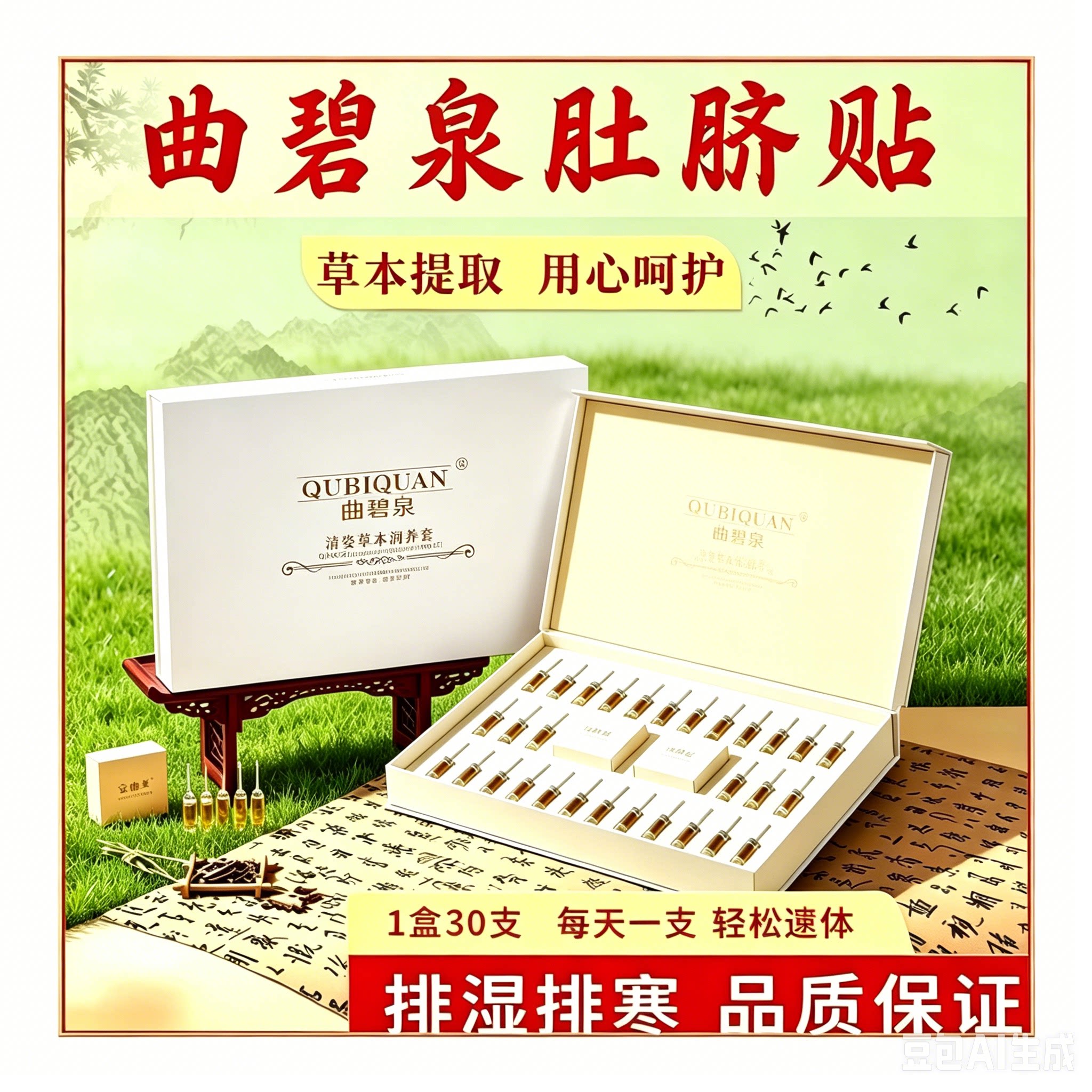 官方正品曲碧泉清姿草本润养套盒身体护理套装/礼盒