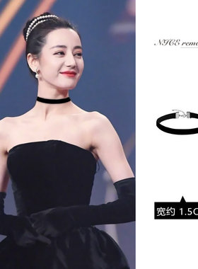 鞠婧祎同款金丝绒颈圈