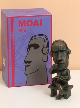摩艾石人像盲盒高尔夫小摆件复活节岛简约搞怪抽象装饰品个性礼物