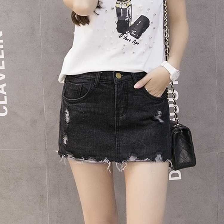韩版新款破洞牛仔短裙裤女春夏季修身a字裙毛边包臀防走光半身裙|ruв категории Женская одежда, юбка - от Buy2taobao.com для оказания профессиональной услуги покупки агента Taobao