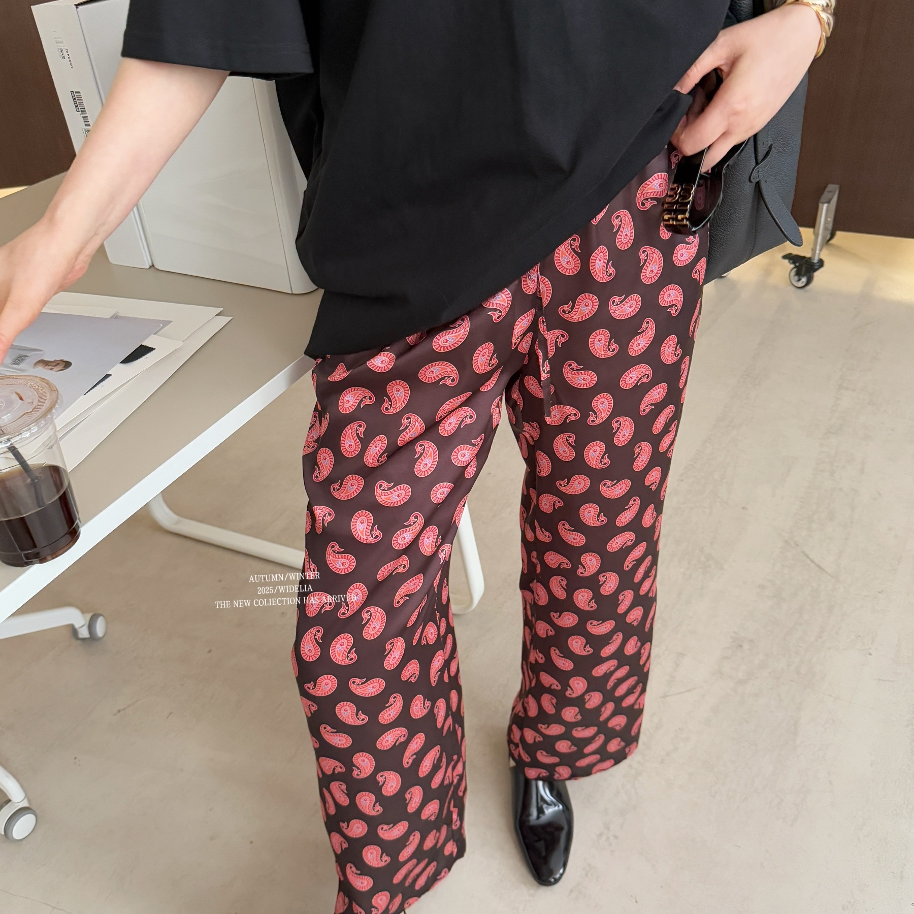 腰果印花家居外穿懒人休闲长裤女
