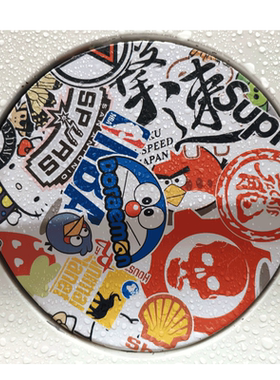 炫轩创意汽车油箱盖改装涂鸦贴反光镜车卡通个性划痕装饰遮挡贴纸