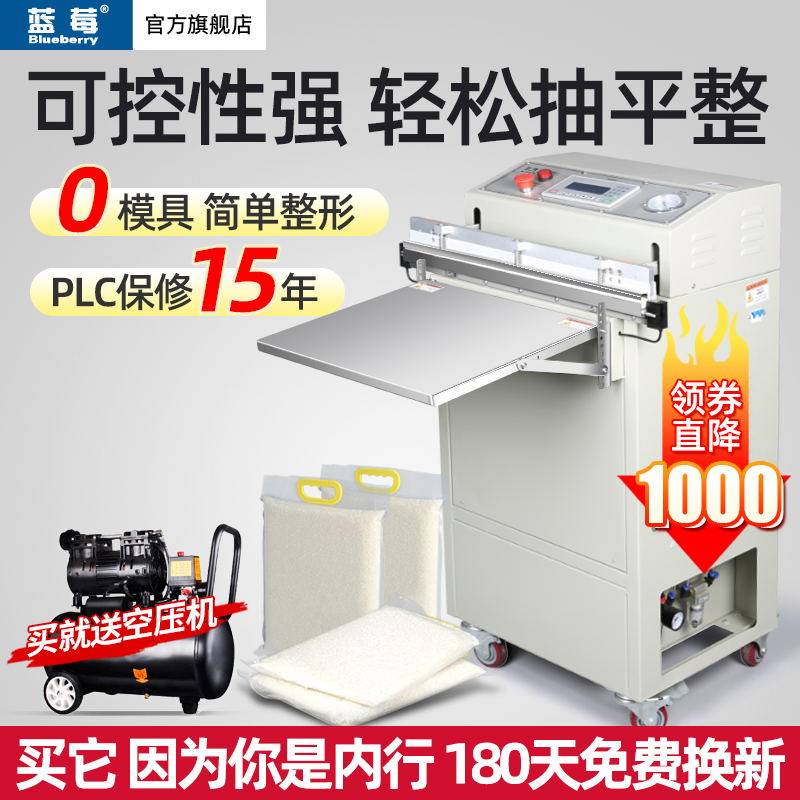 蓝莓牌600型气动外抽式真空包装卧室真空机铝箔封包封袋机封装机