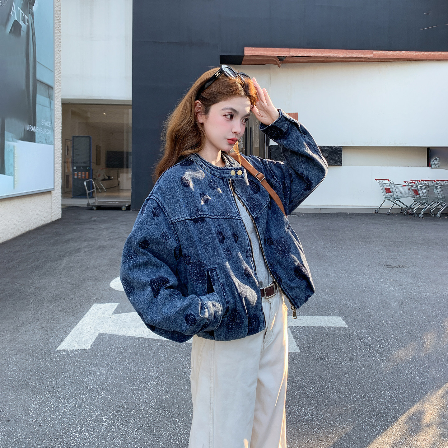 韩系巨好看立领植绒蓝色牛仔外套女春季2026新款复古小个子短夹克,女装/女士精品,短外套,淘宝优惠券,粉丝福利购,淘宝优惠卷