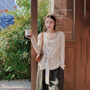 韩系chic一整套ootd穿搭针织上衣套装女春季2026新款工装裤两件套