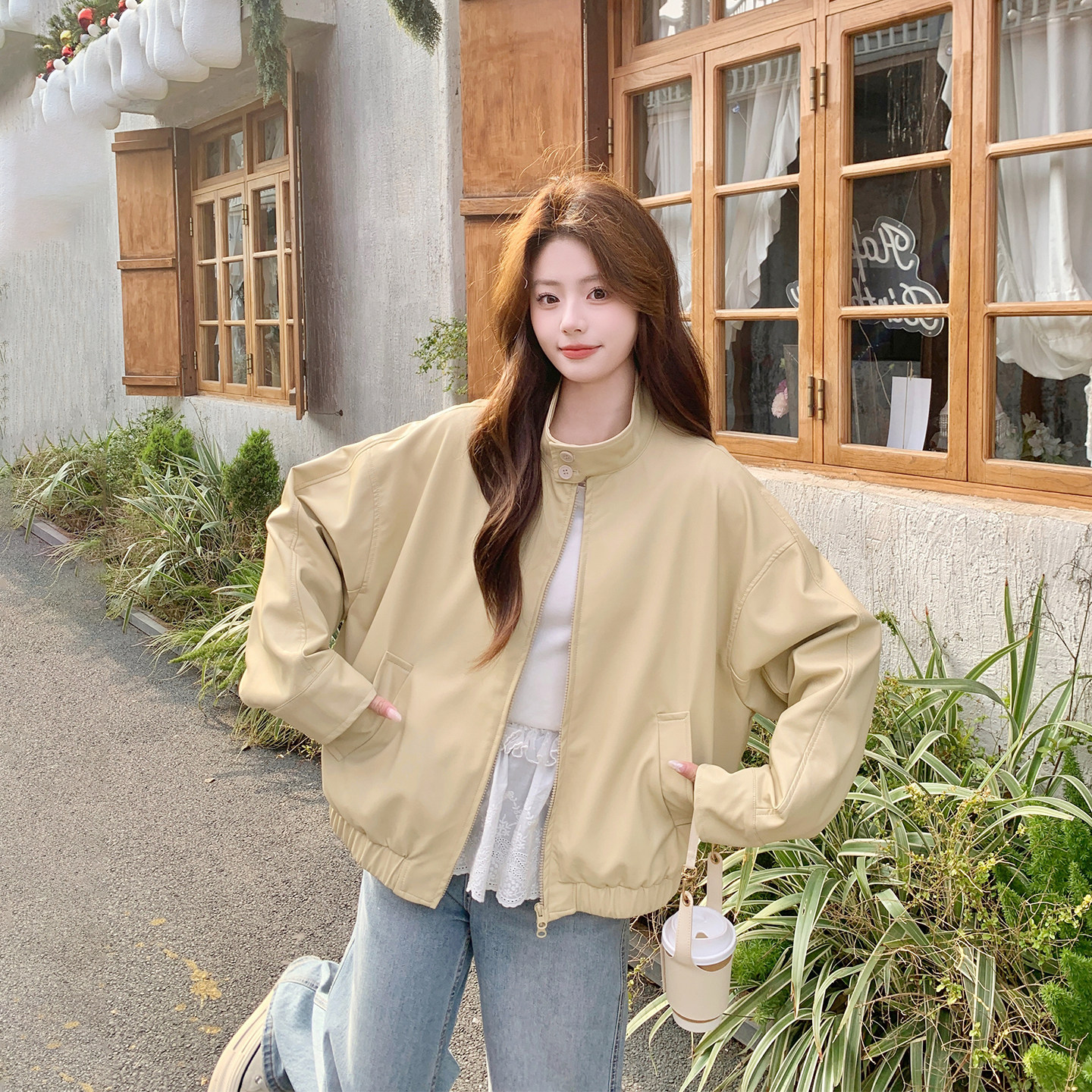 巨好看立领黄色皮衣外套女春季2026新款短款小个子机车服PU皮夹克