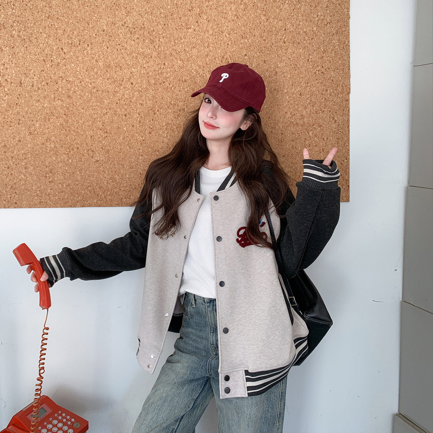 美式复古撞色刺绣棒球服外套女春季2026新款爆款高级感小个子夹克