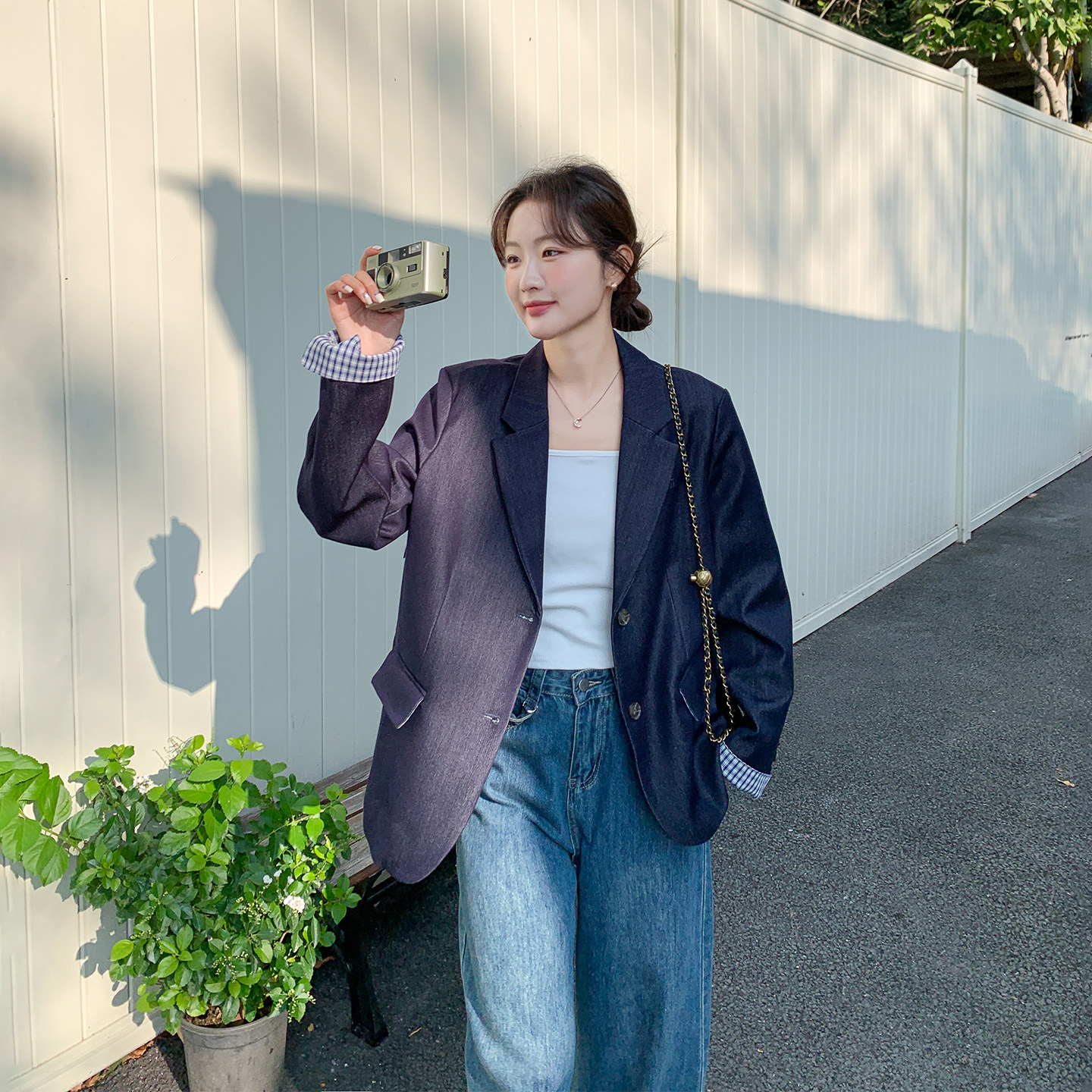 巨好看格子拼接西装外套女春季2026新款今年流行爆款休闲气质西服