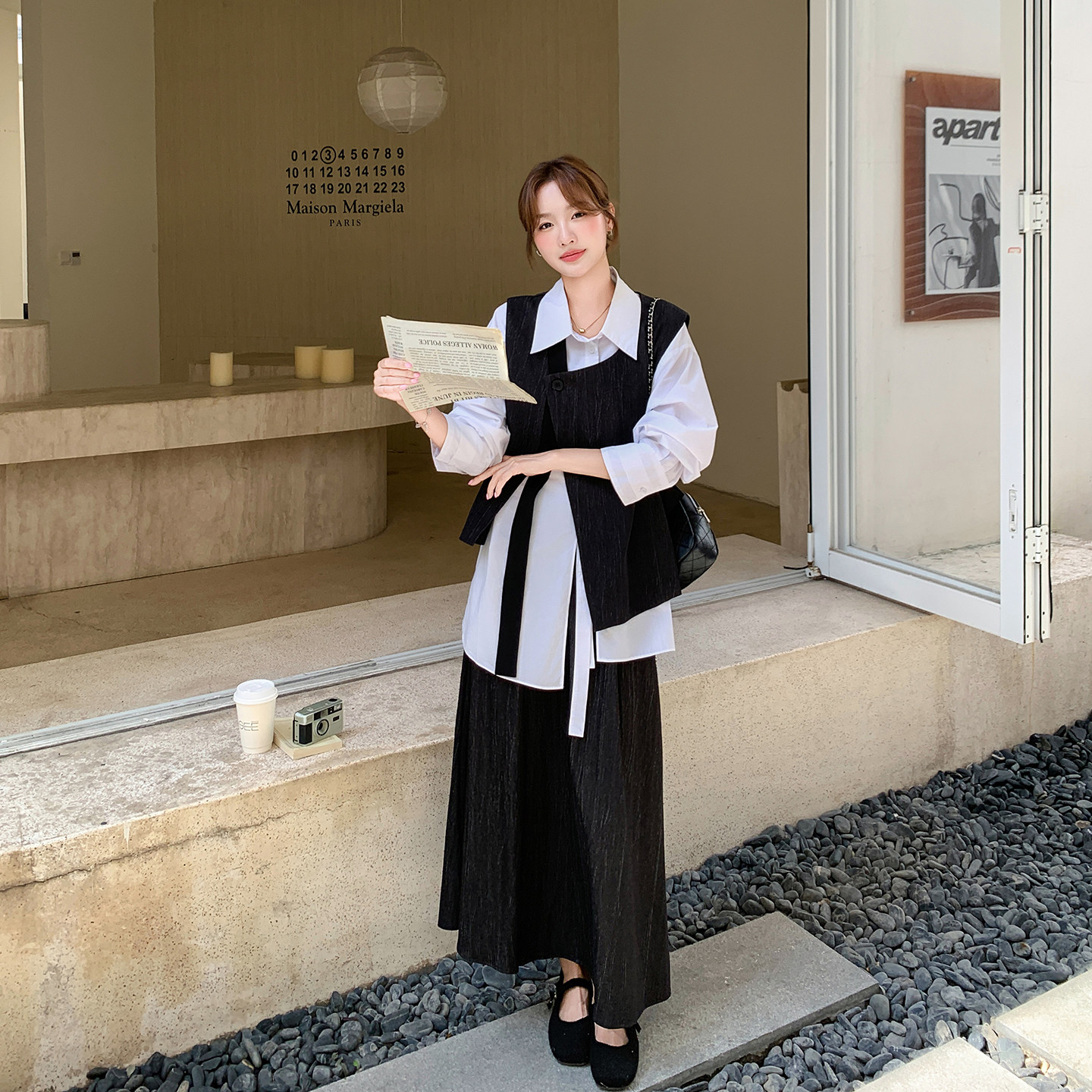 韩系一整套ootd穿搭爆款马甲套装女春季2026新款衬衫半身裙三件套,女装/女士精品,时尚套装,淘宝优惠券,粉丝福利购,淘宝优惠卷