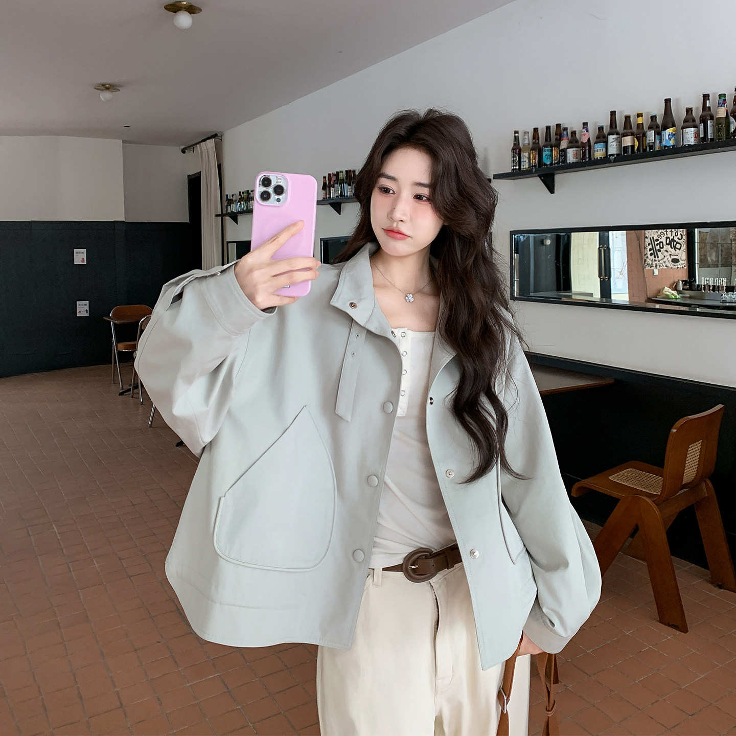 休闲减龄甜美超火短款外套女春季2026新款小个子巨好看高级感夹克