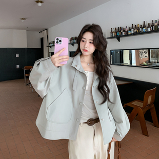 休闲减龄甜美超火短款外套女春季2026新款小个子巨好看高级感夹克