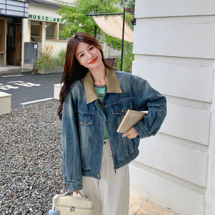 超火减龄流行漂亮蓝色牛仔外套女春季2026新款短款小个子百搭夹克